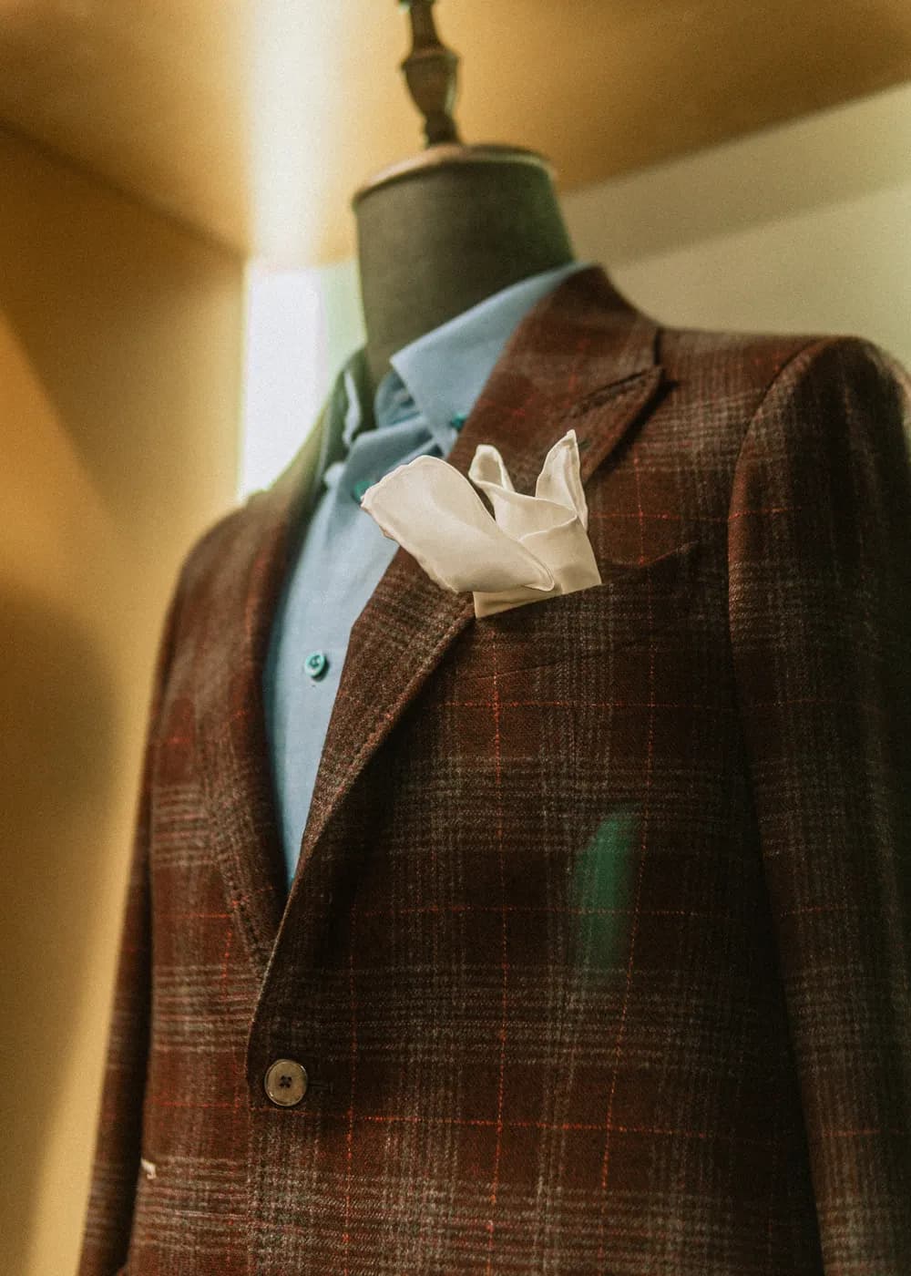 The cloth and lapel of a jacket made at our Toronto bench
